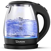 【M1921-64-40】電気ケトル　電子ケトル　湯沸かし　ガラス製　PSE認証 Amazon | 電気ケトル ガラス ケトル 湯沸かしケトル LEDライト付